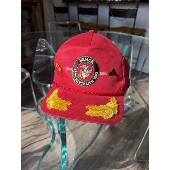 Snap-Back Other - Vintage USMC United States‎ Marine Corps Trucker Snapback Hat Cap Pins Gold Leaf